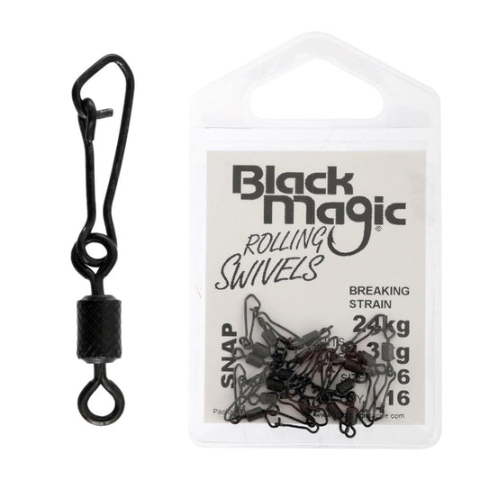 Black Magic Premium Rolling Snap Swivels