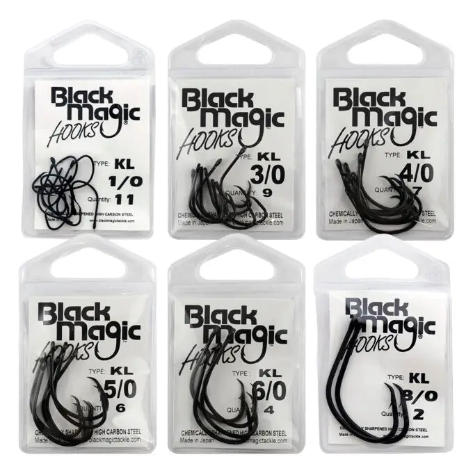 Black Magic Kl Series Recurve Fishing Hooks-Pre Pack
